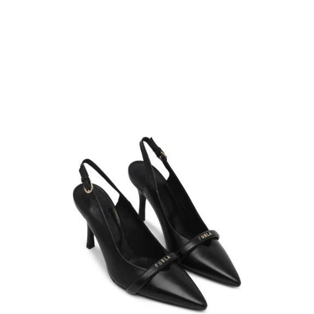 Black Leather High Heel