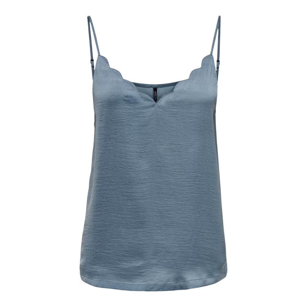 Blue Polyester Tank Top