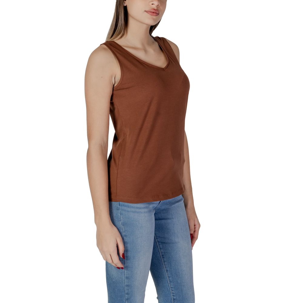 Brown Cotton Tank Top