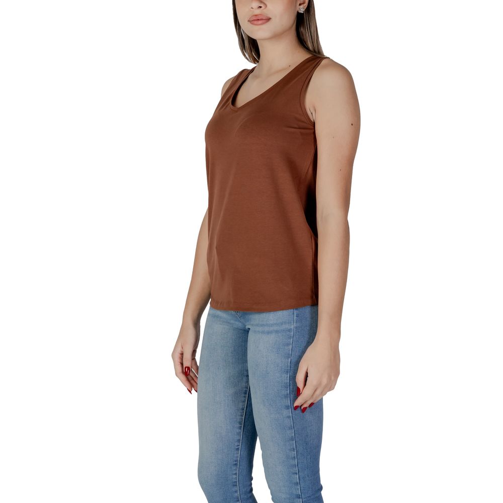 Brown Cotton Tank Top