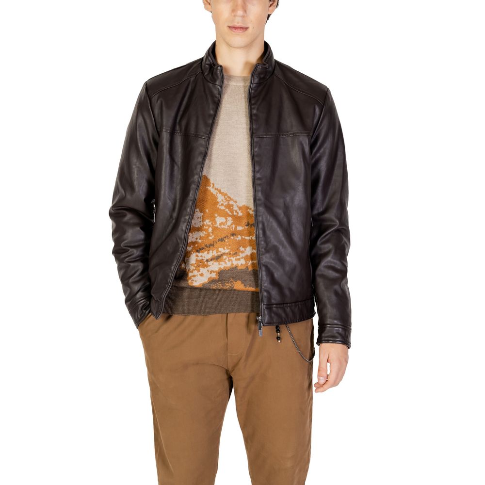 Brown Viscose Jackets & Coat