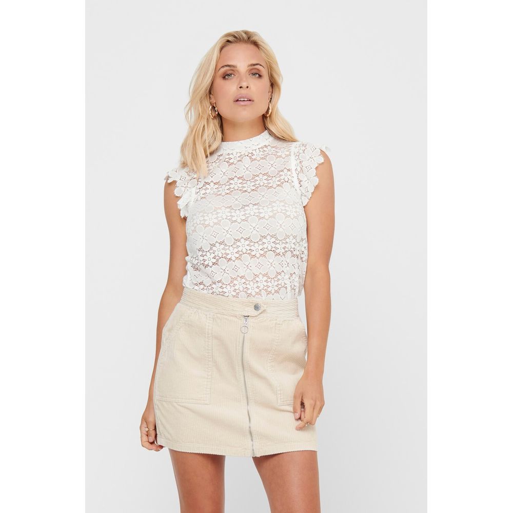 Cream Polyester Top