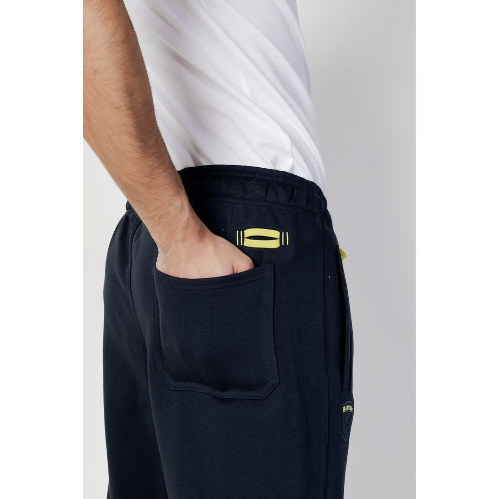 Blue Cotton Joggers Workout Pant