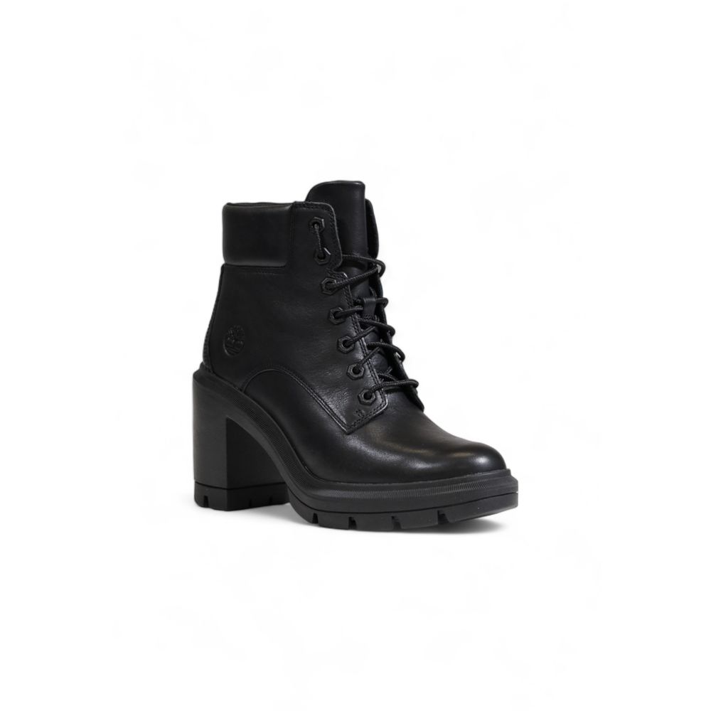 Black Recycled Leather High Heel