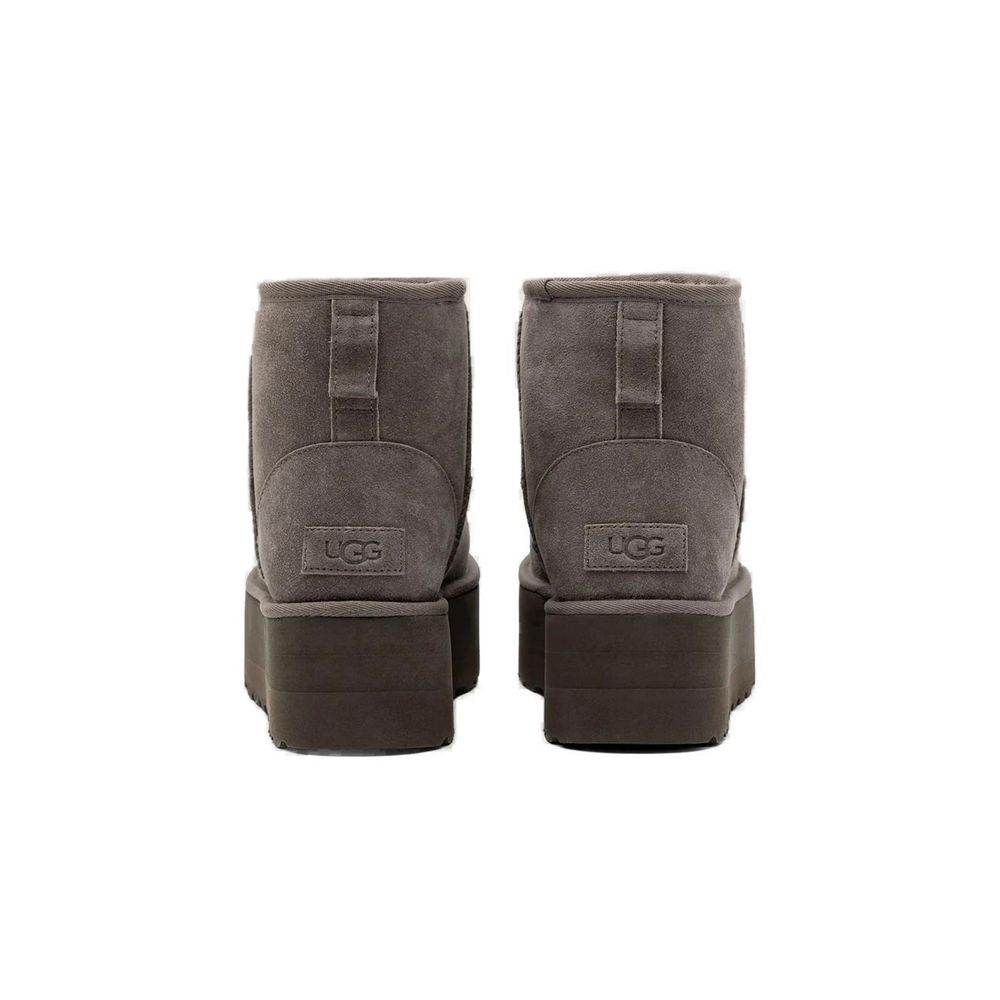 Gray Suede Leather Ankle