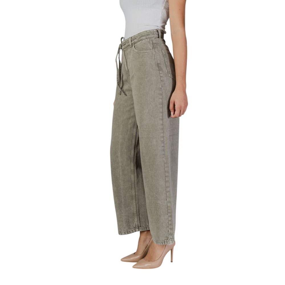 Green Cotton Bootcut Jean