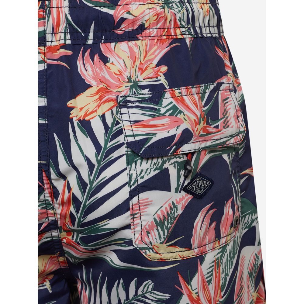 Blue Polyester Swim Short