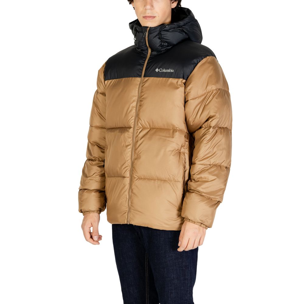 Beige Nylon Jackets & Coat