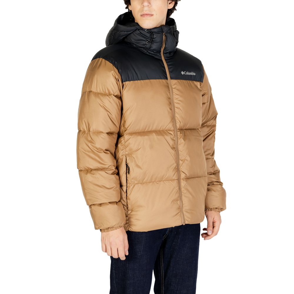 Beige Nylon Jackets & Coat
