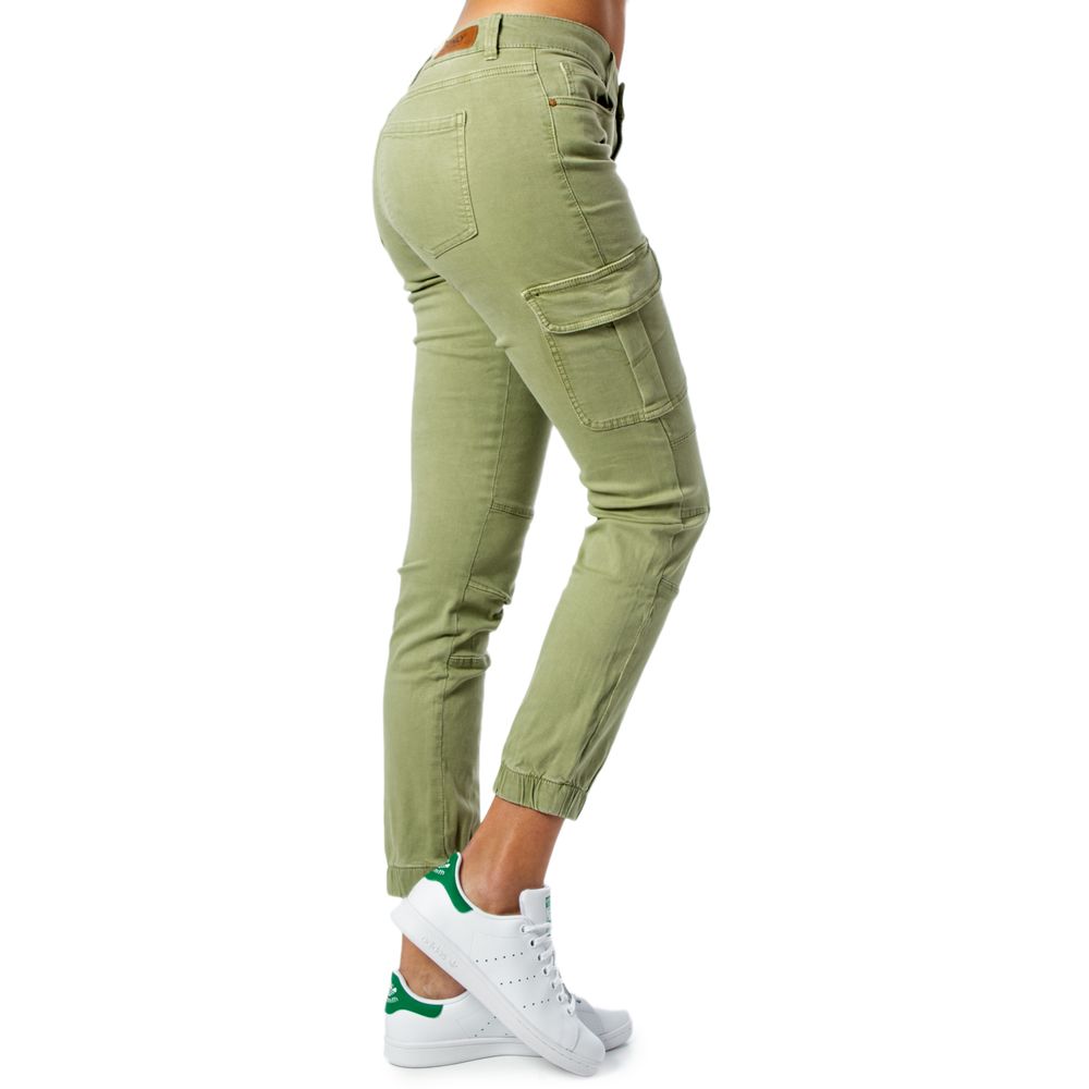 Green Cotton Skinny Pant