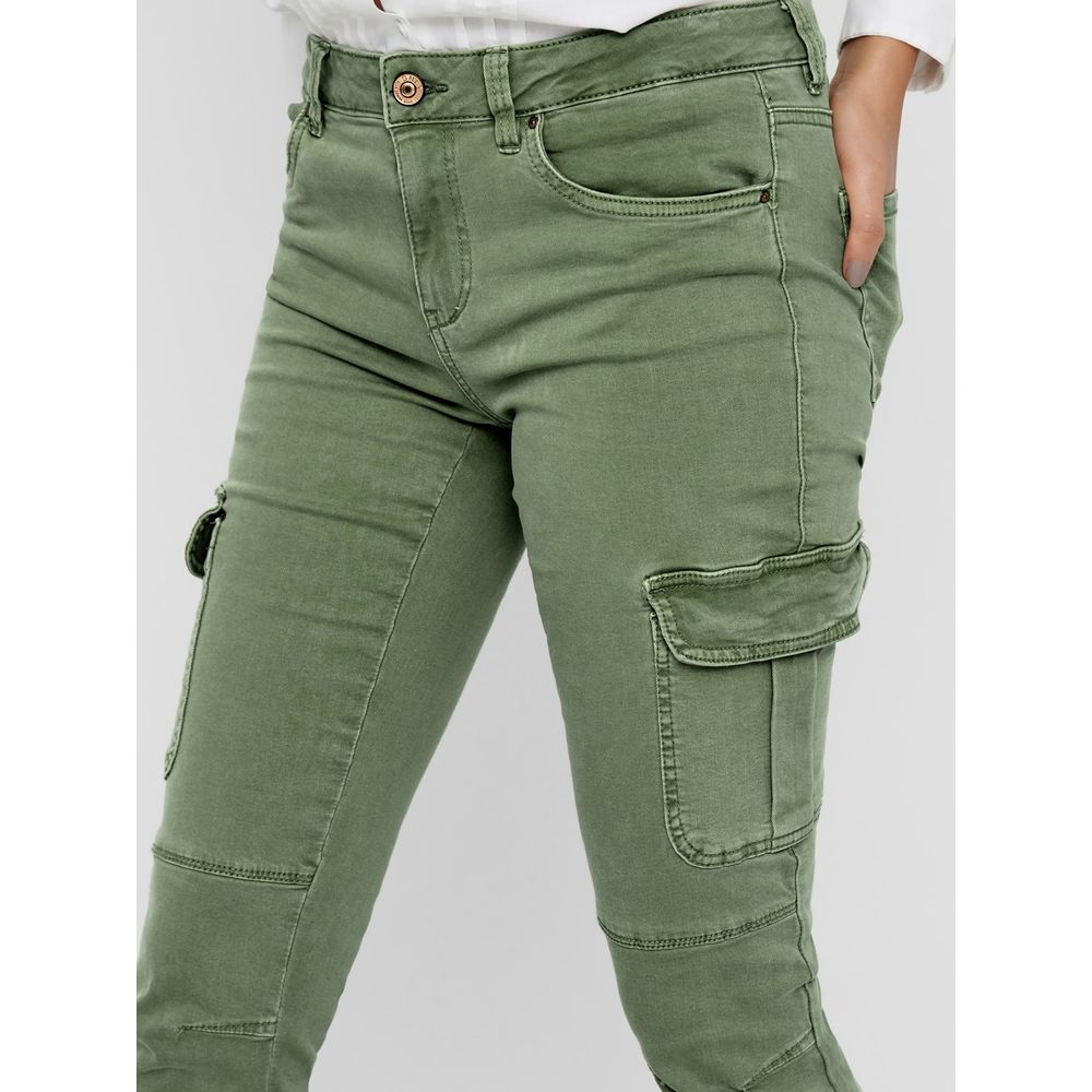 Green Cotton Skinny Pant
