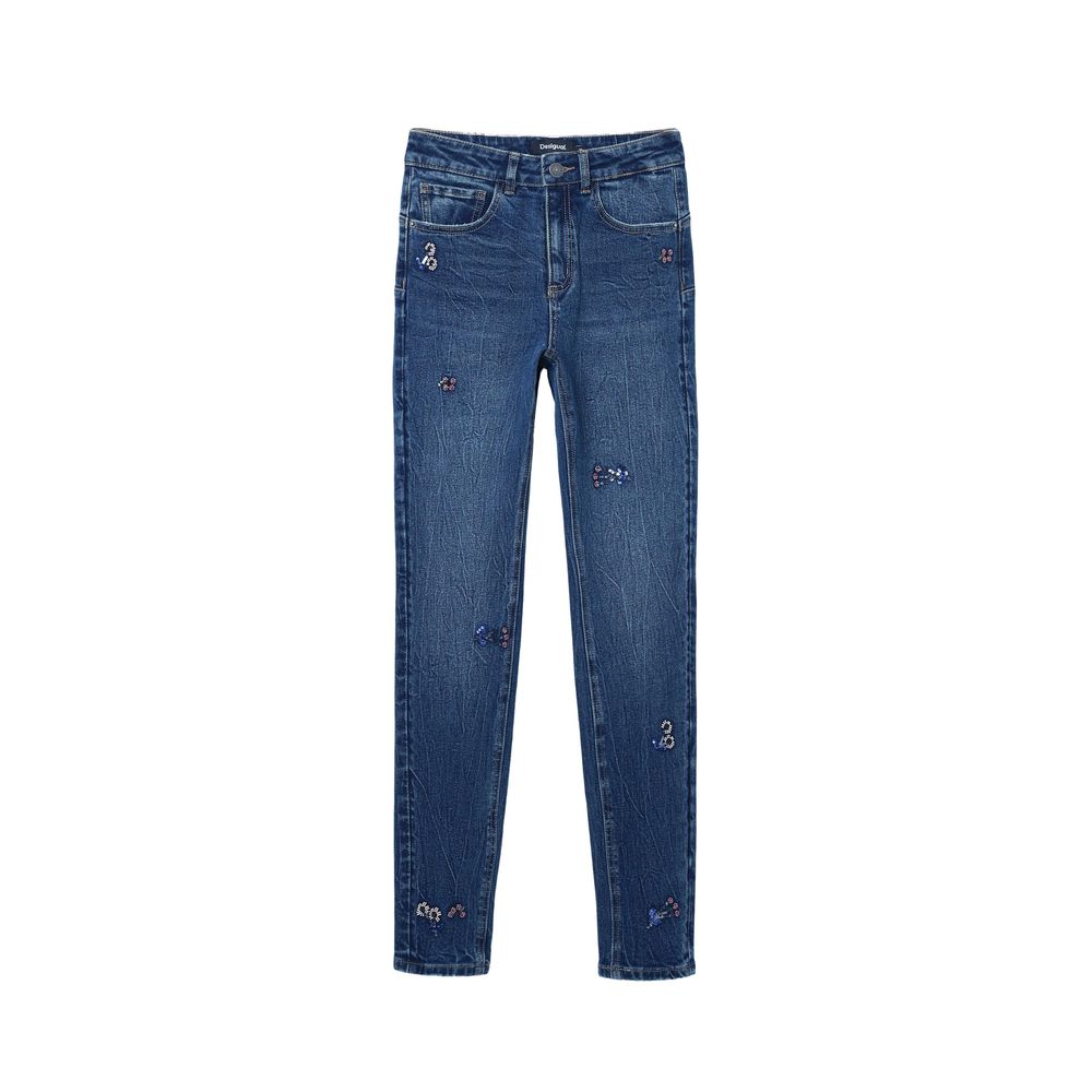 Blue Cotton Skinny Jean