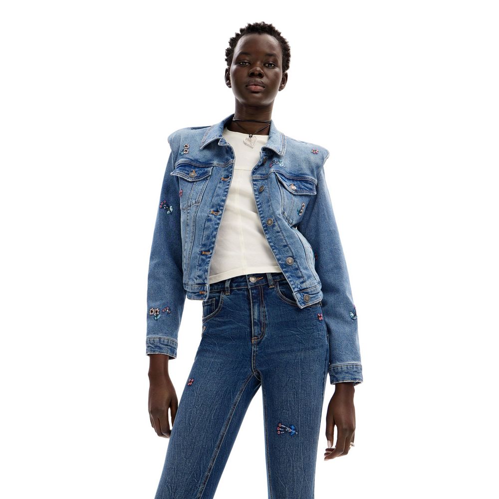 Blue Cotton Skinny Jean