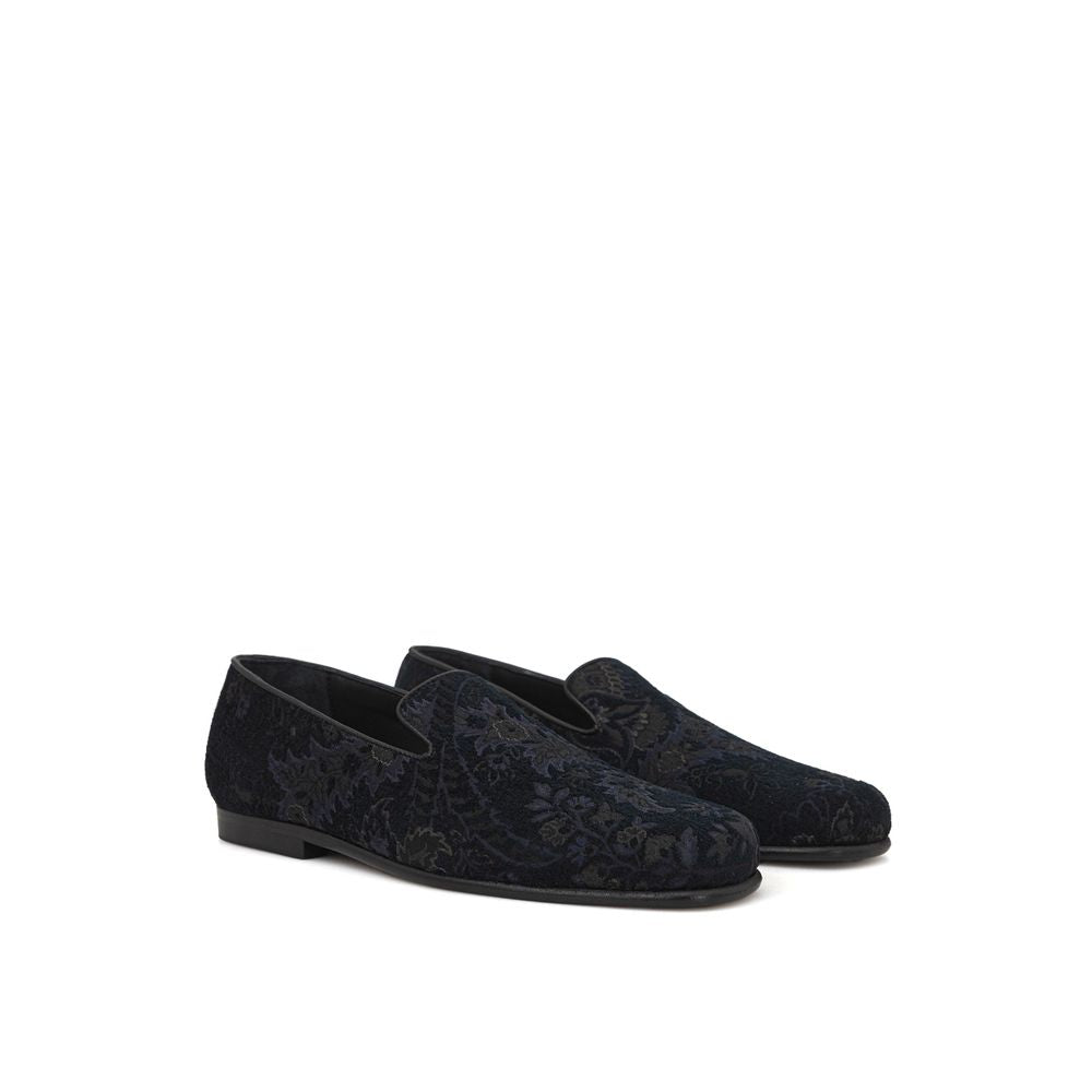 Blue Leather Slip-On Loafer