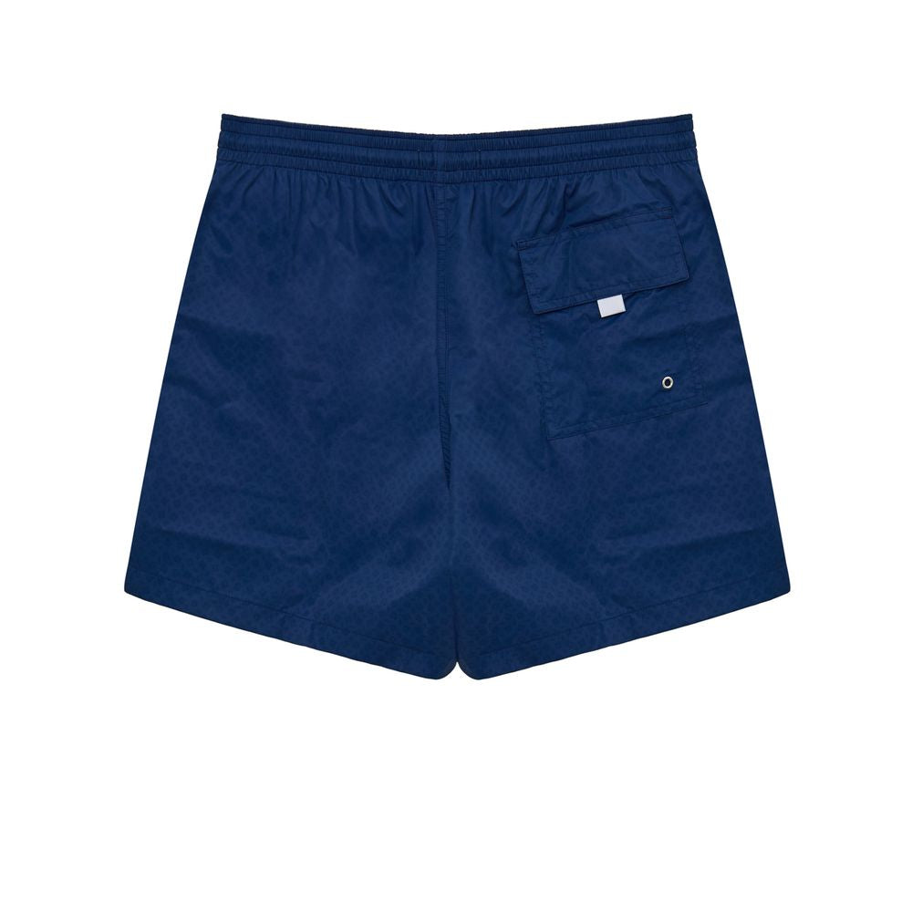 Blue Polyester Swim Short