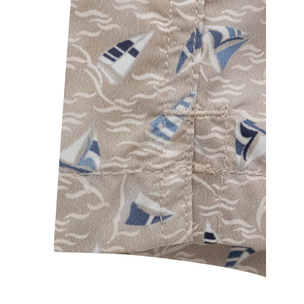 Beige Polyester Swim Short