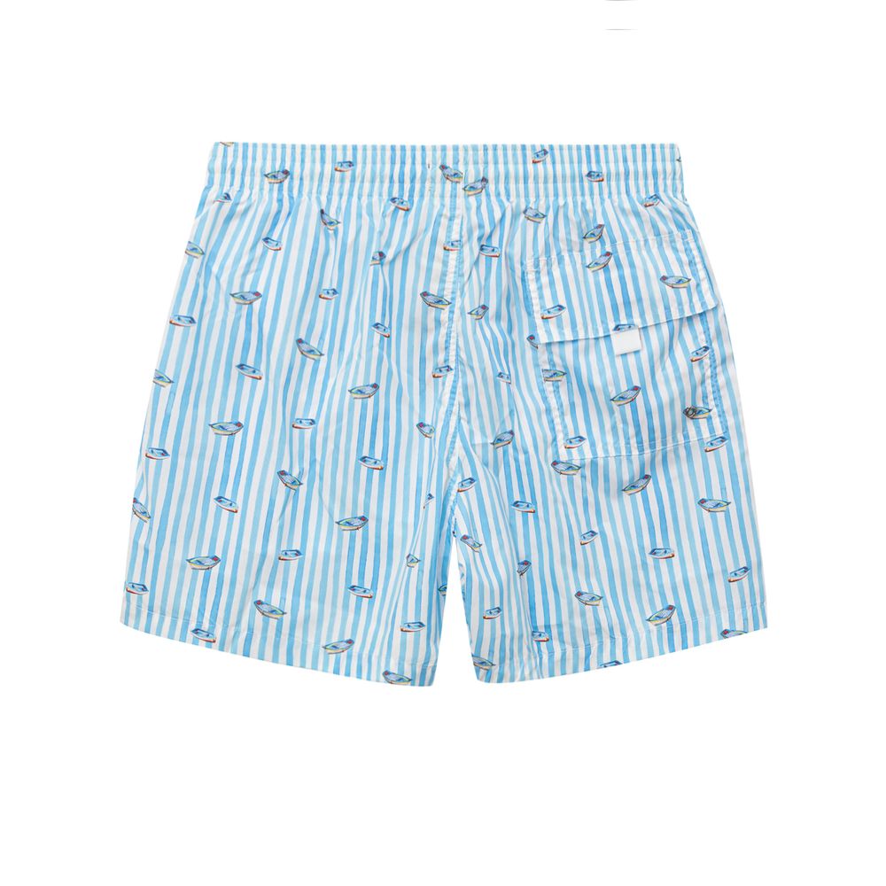 Blue Polyester Swim Short
