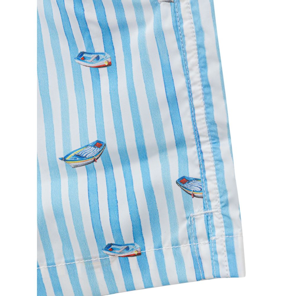 Blue Polyester Swim Short