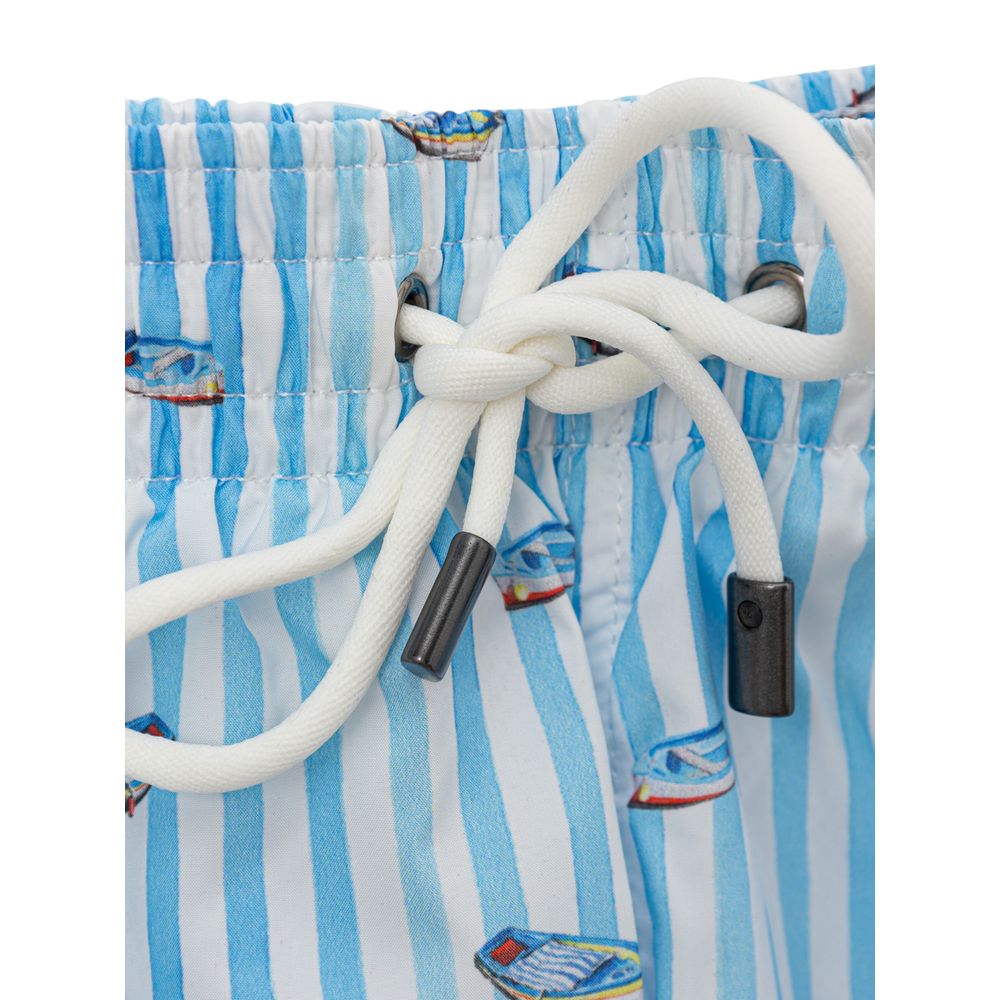 Blue Polyester Swim Short