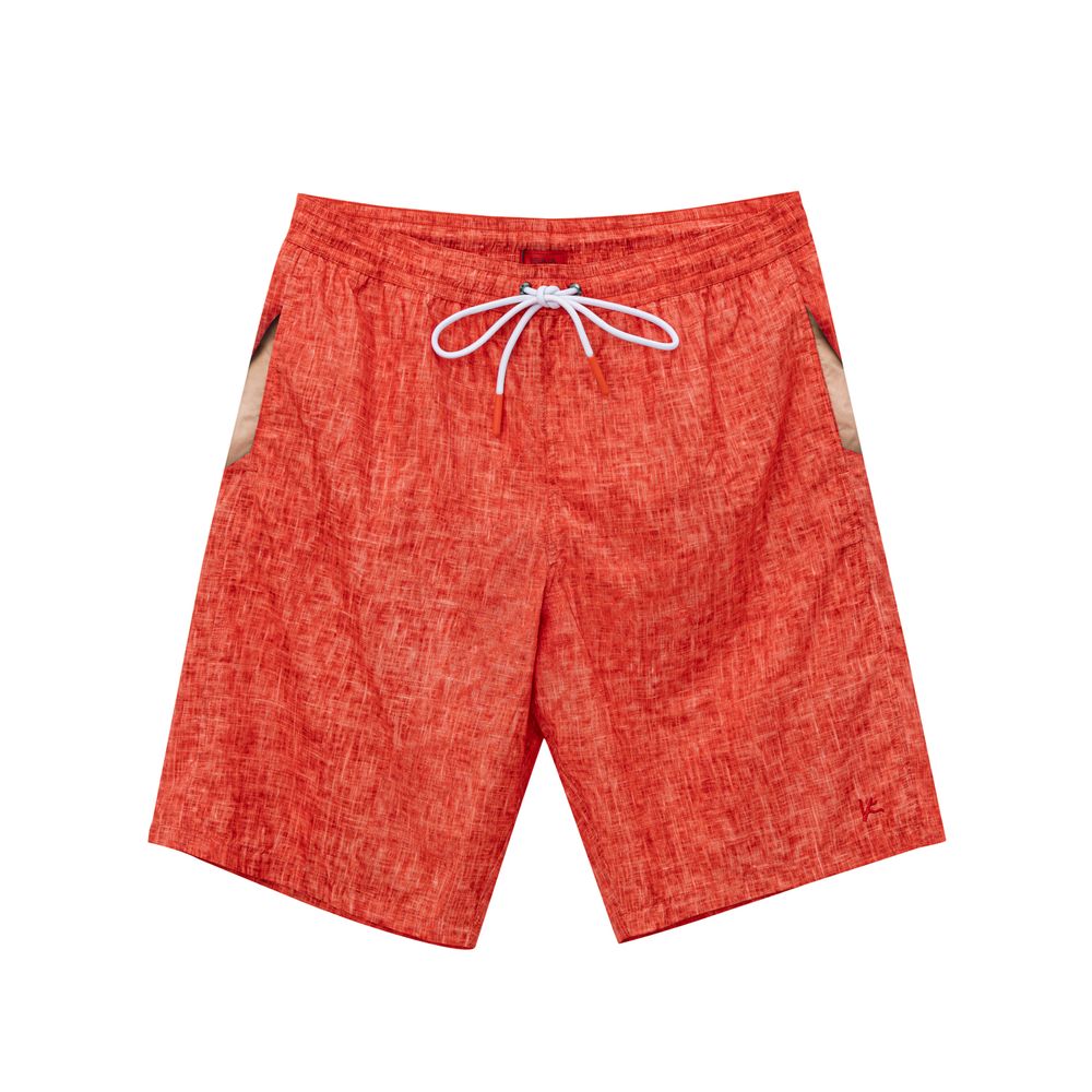 Red Polyester Swim Short