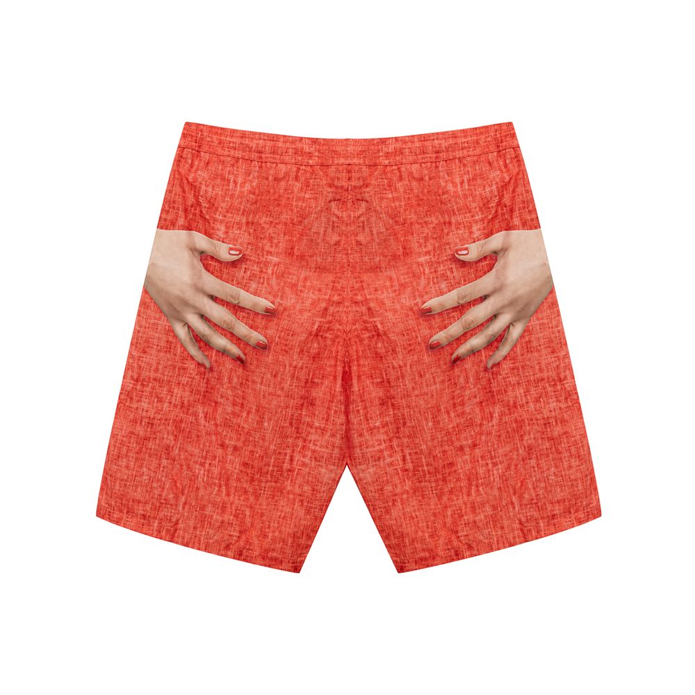 Red Polyester Swim Short