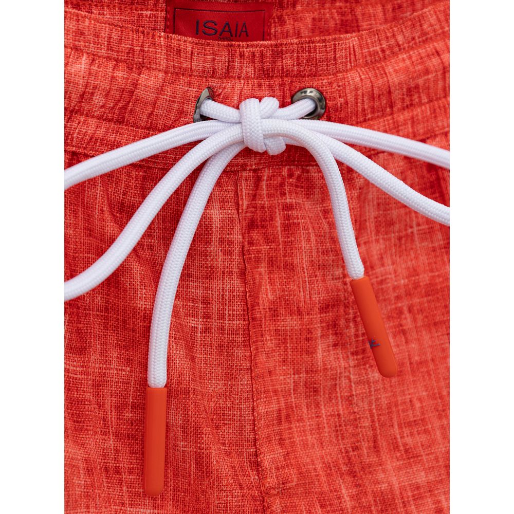 Red Polyester Swim Short