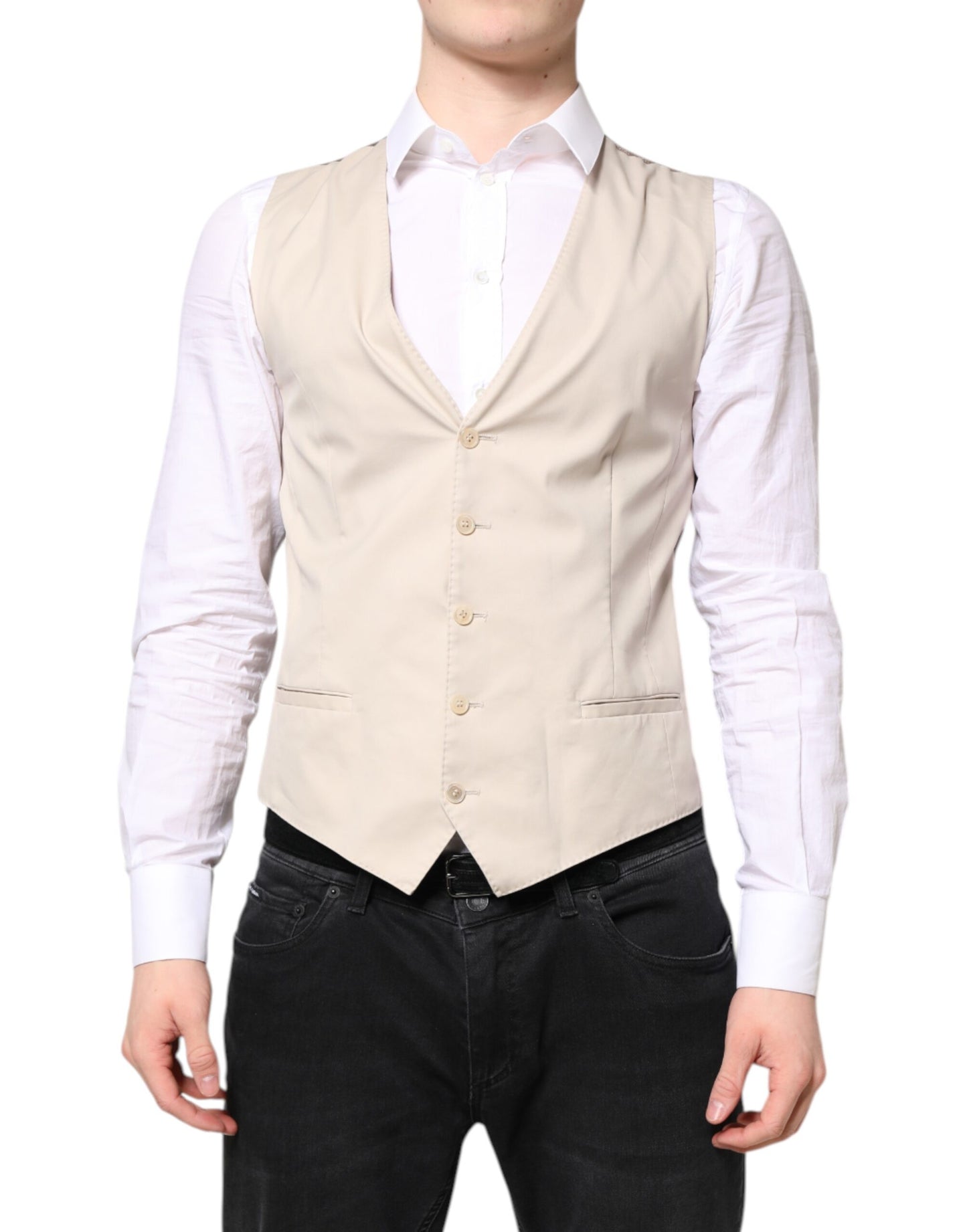 Beige Gray Dress Men Formal Waistcoat Vest