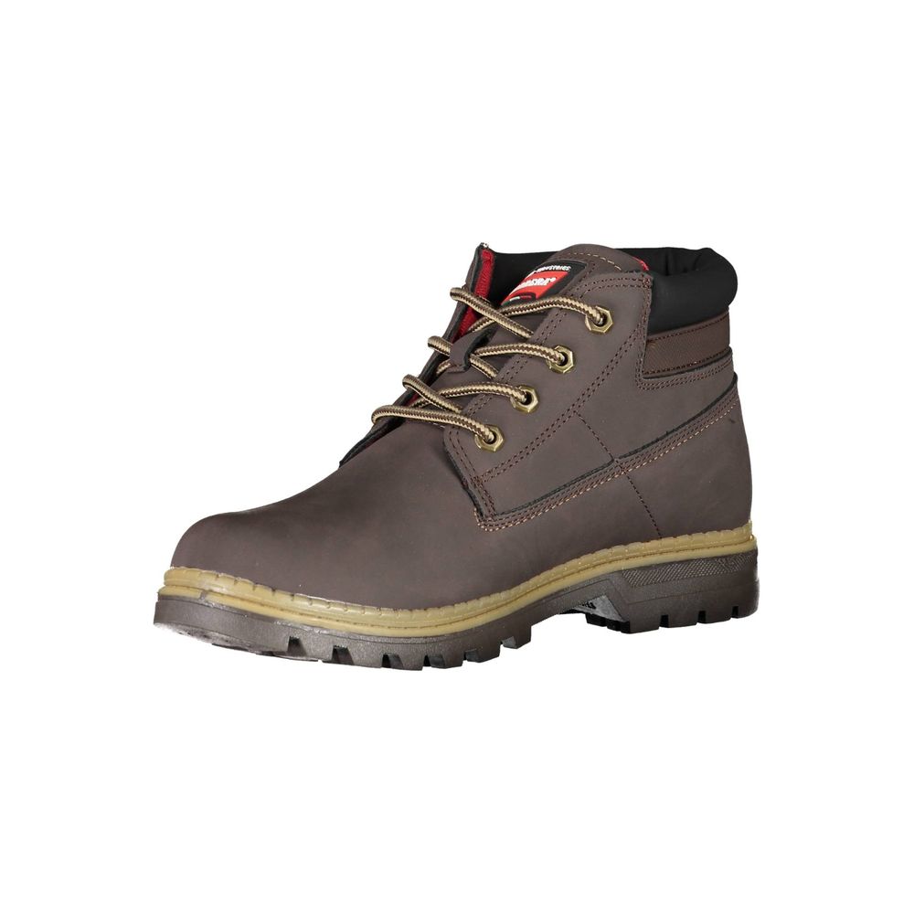 Brown Polyester Boot