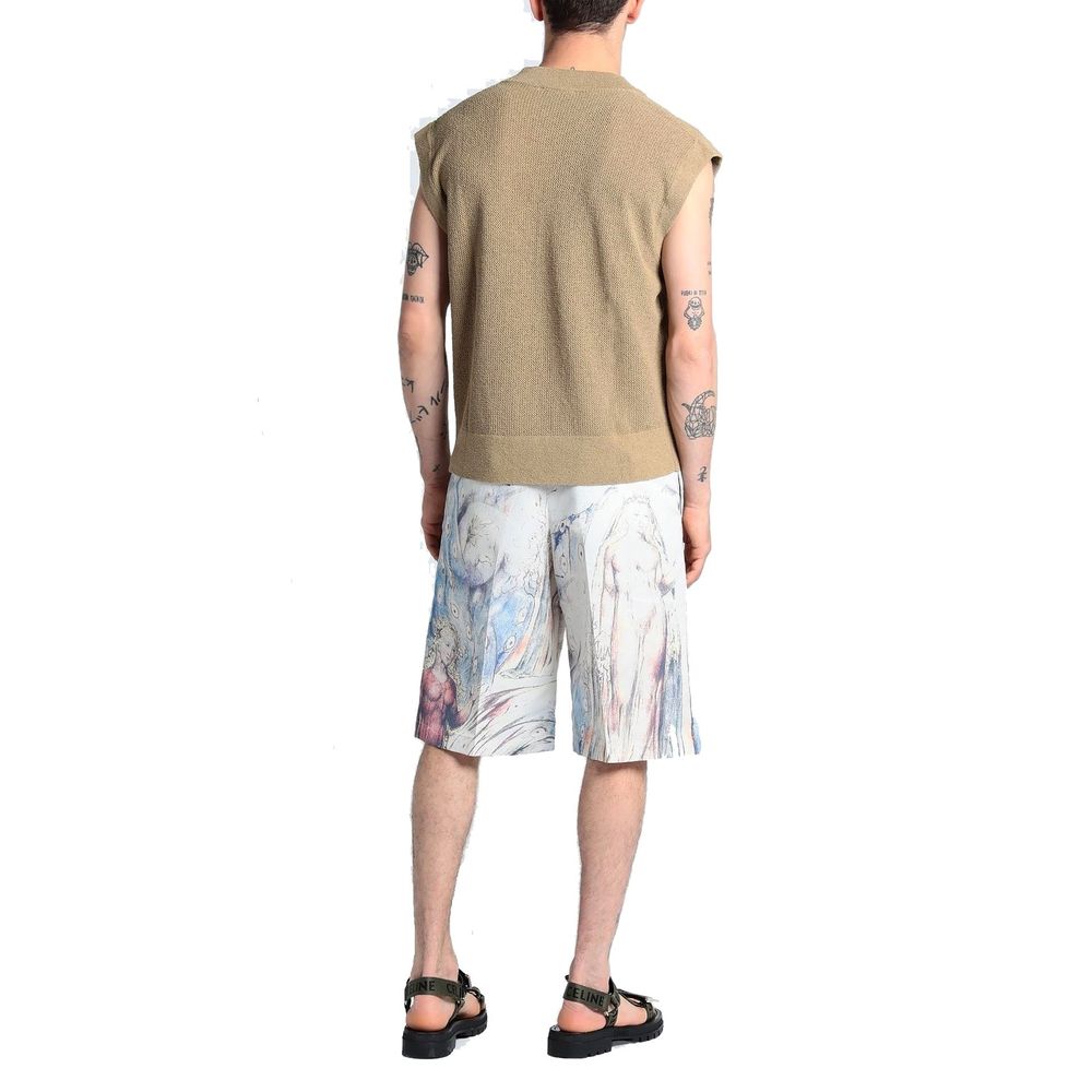 Beige Polyester Shorts