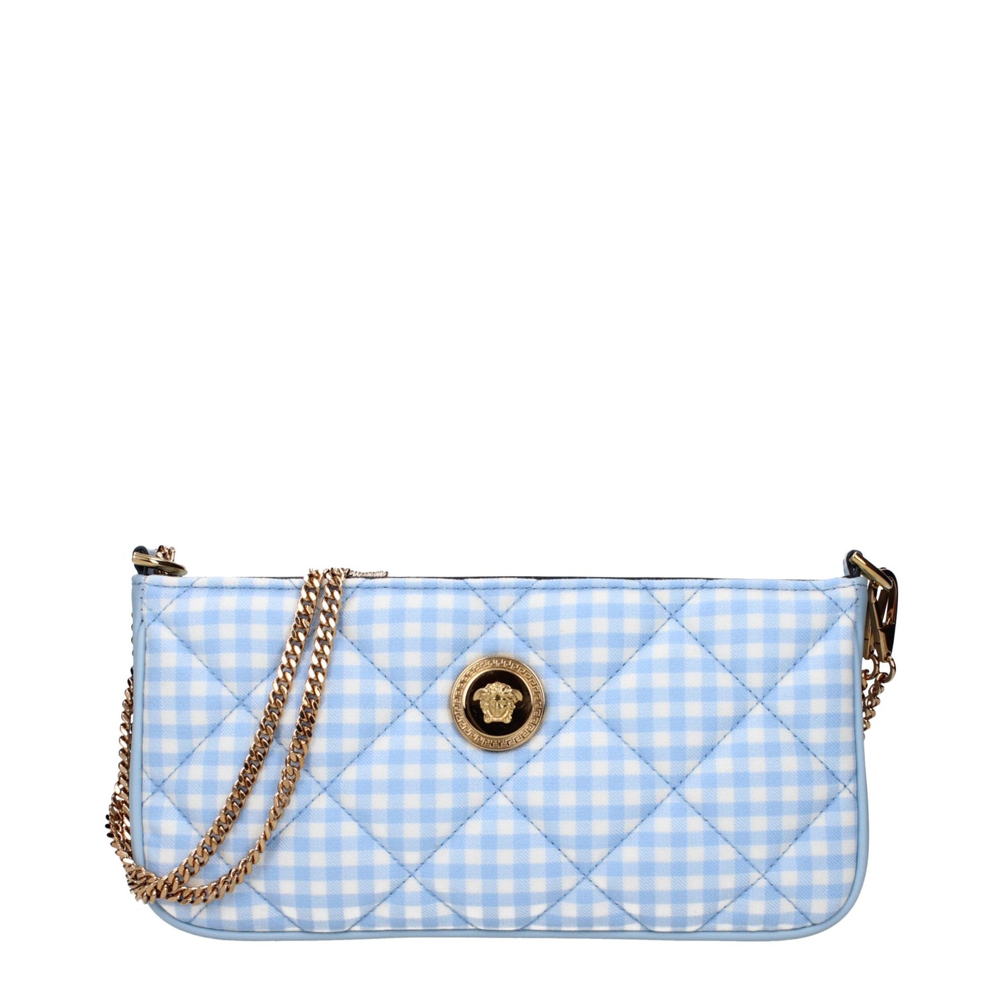 Light Blue Fabric Shoulder Bags
