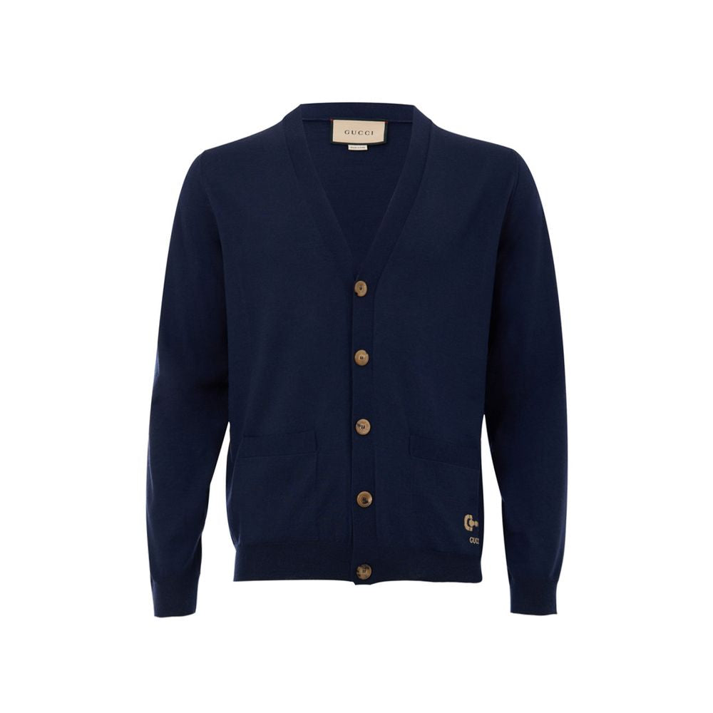 Blue Wool Cardigan