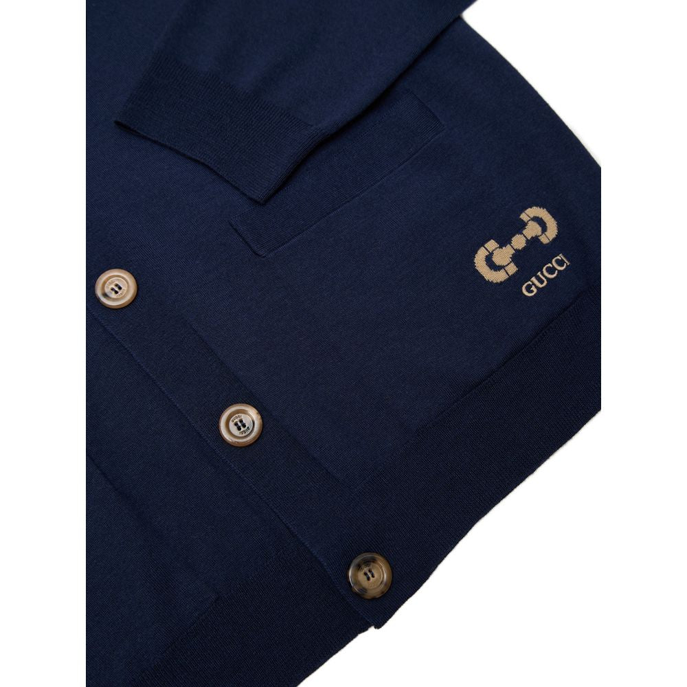 Blue Wool Cardigan