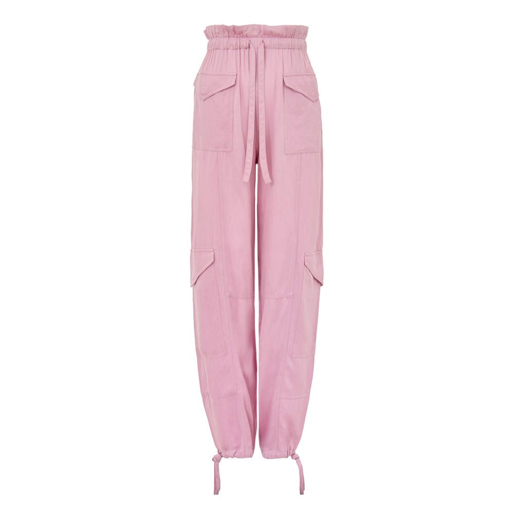Pink Satin Cargo Pant
