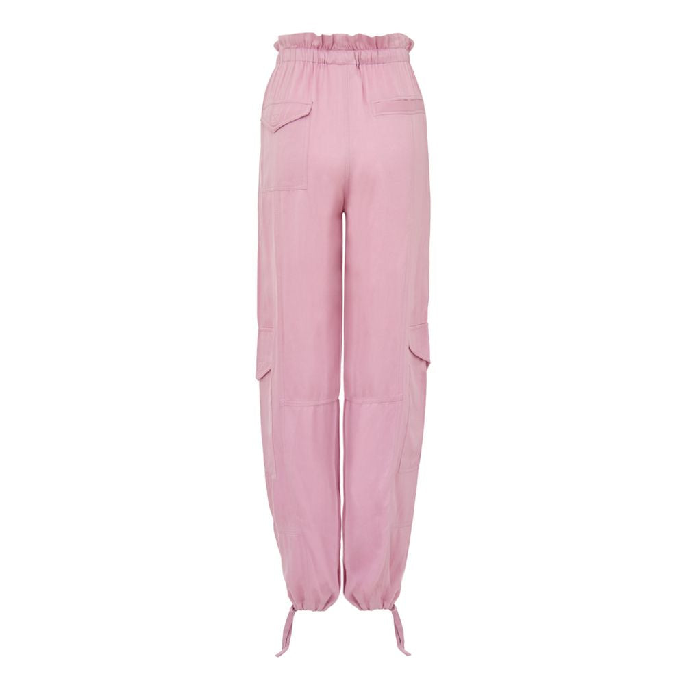 Pink Satin Cargo Pant