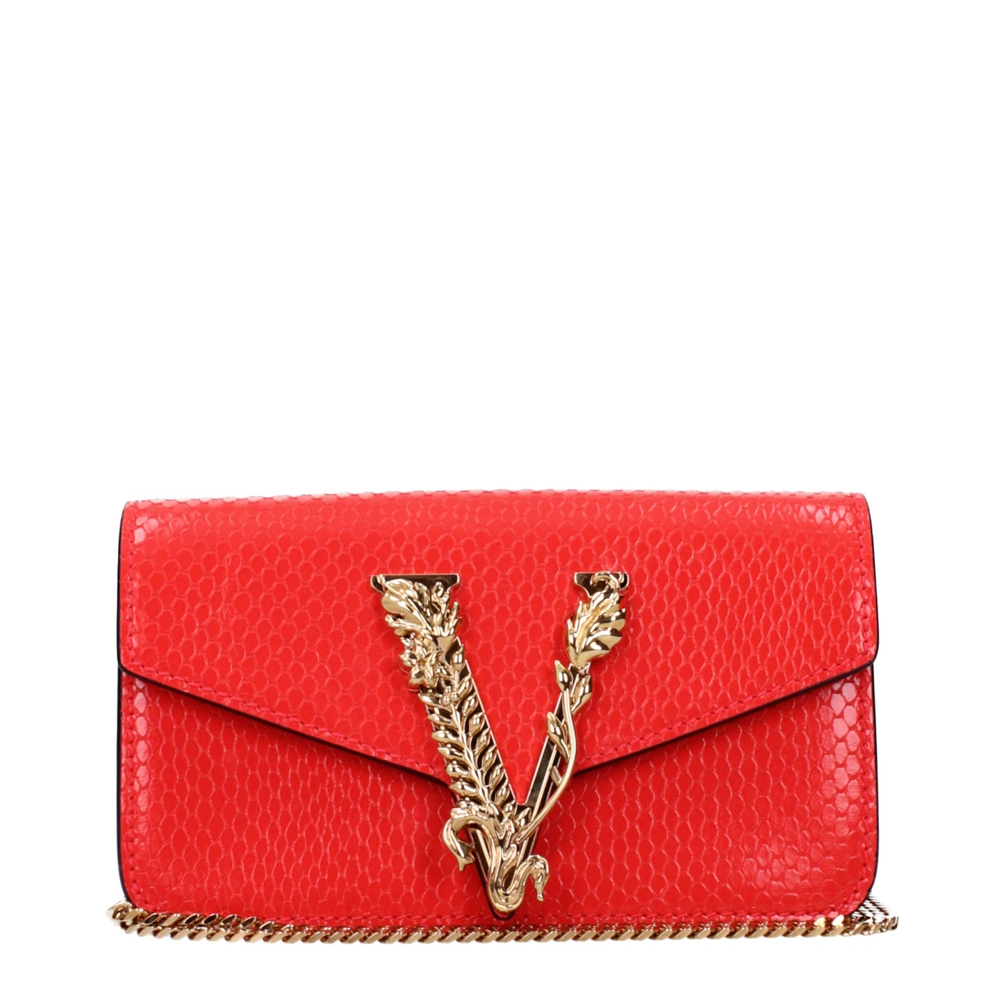 Red Leather Clutch Bags