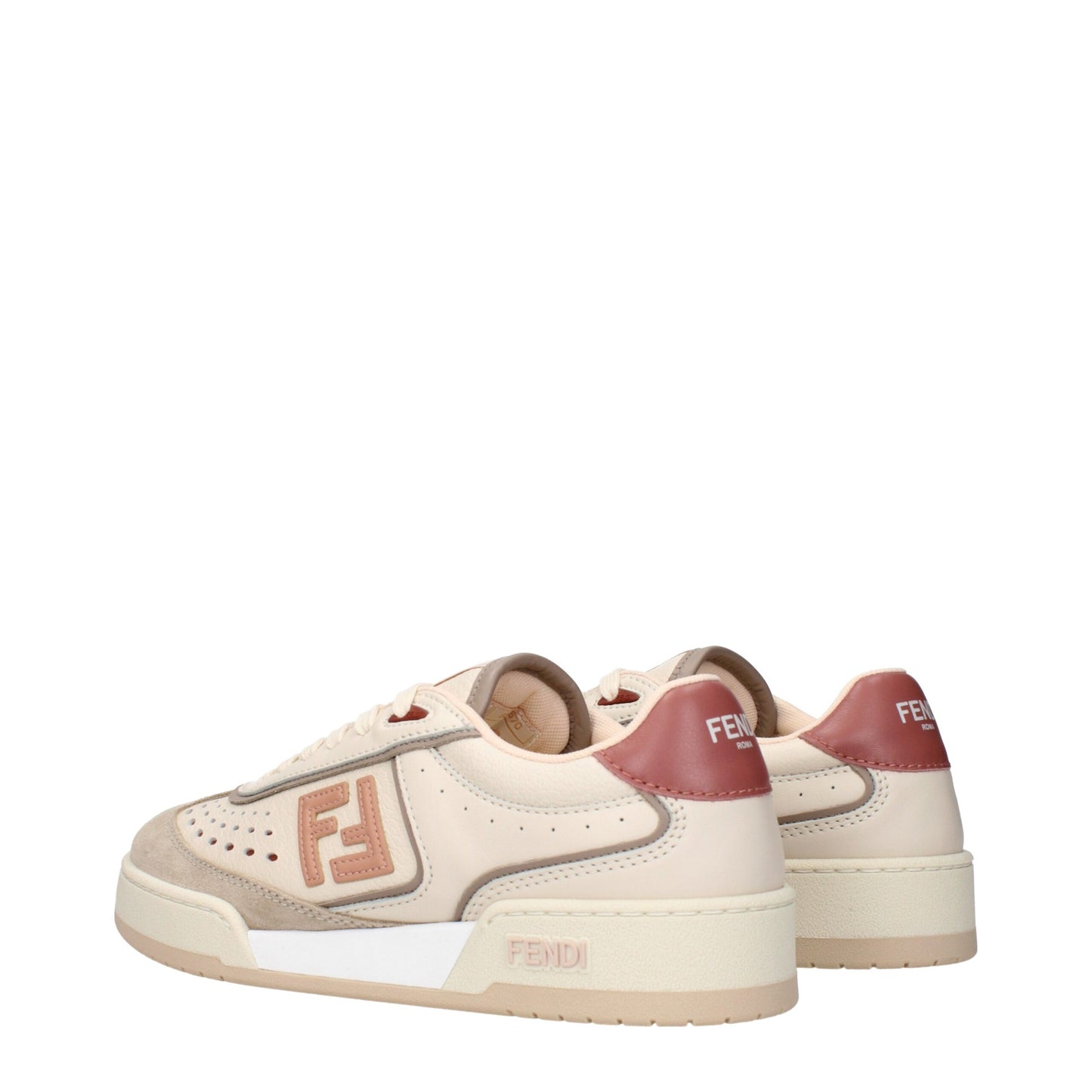 Beige Leather Low Tops
