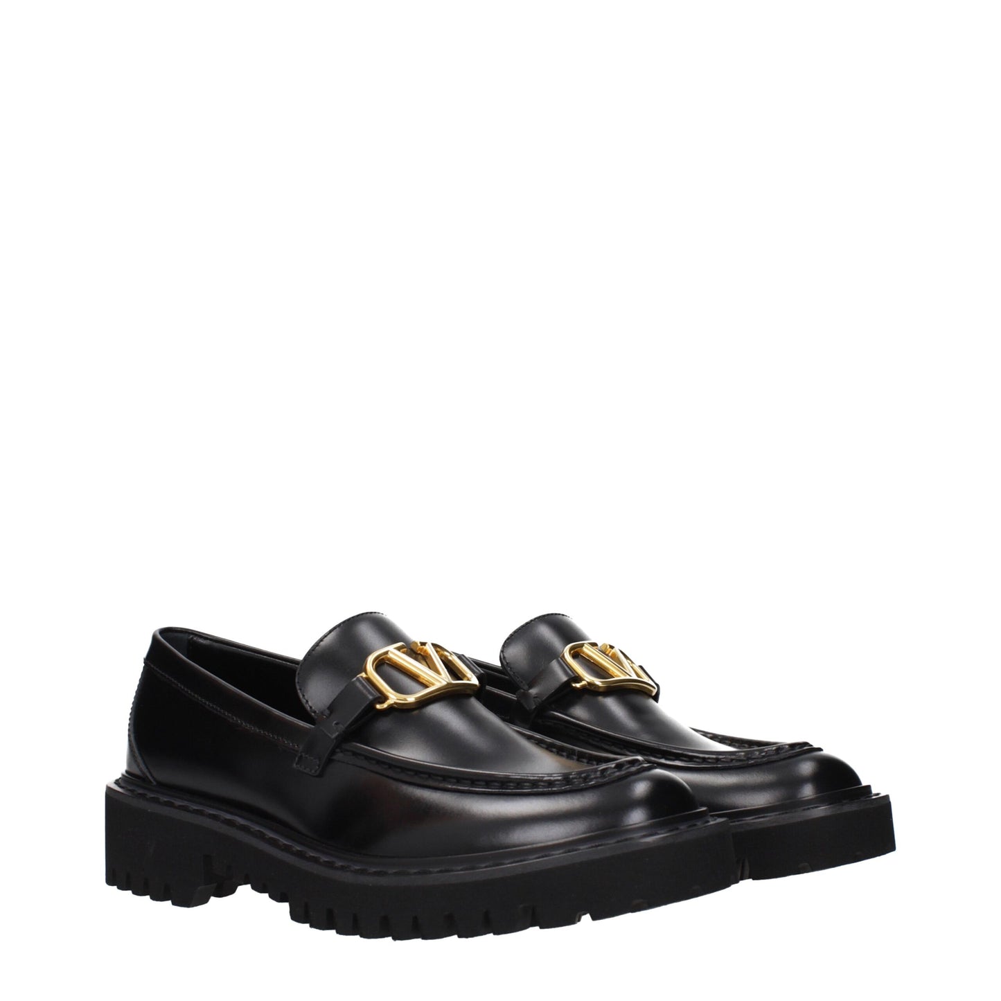 Black Leather Slip-On Loafers