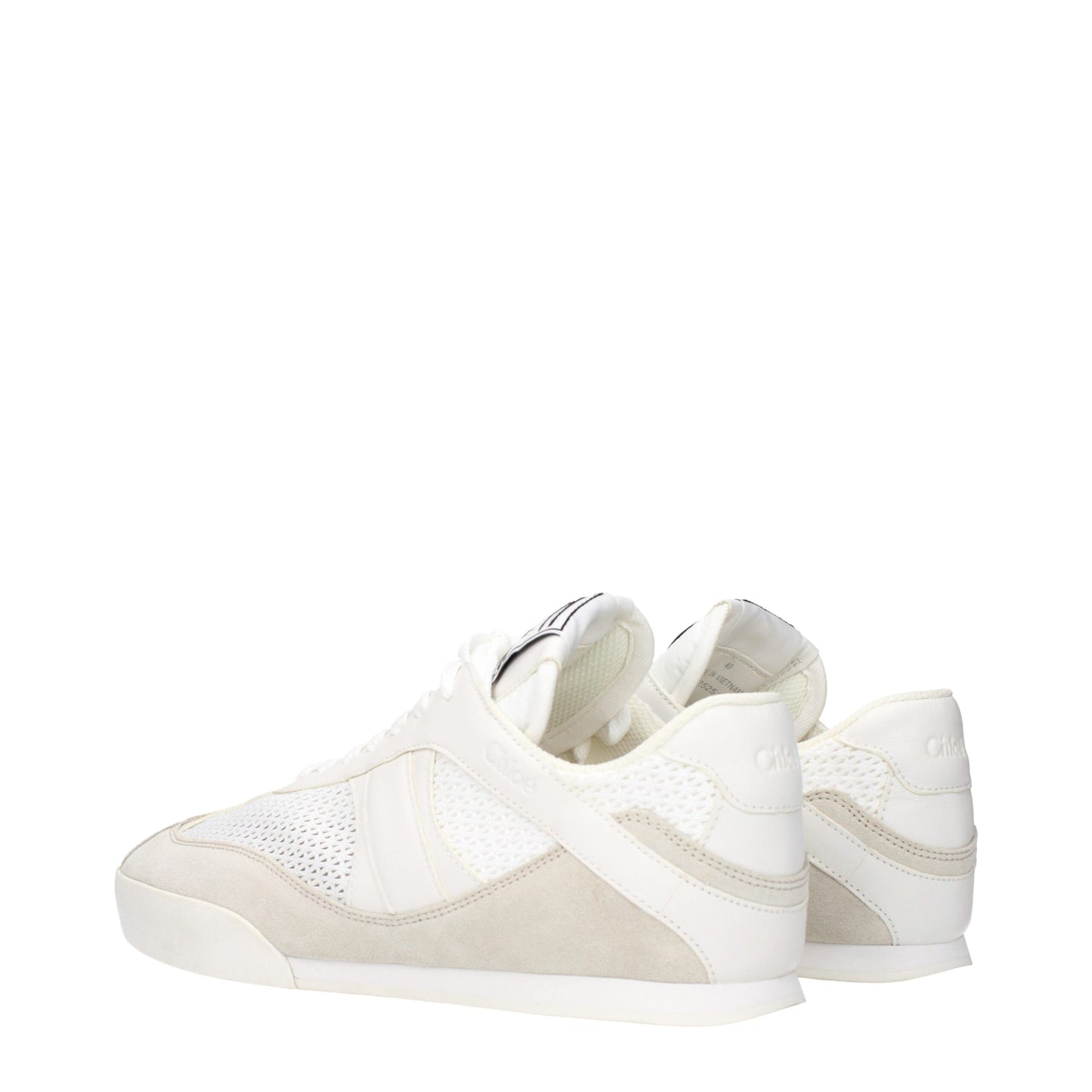 White Fabric Low Tops