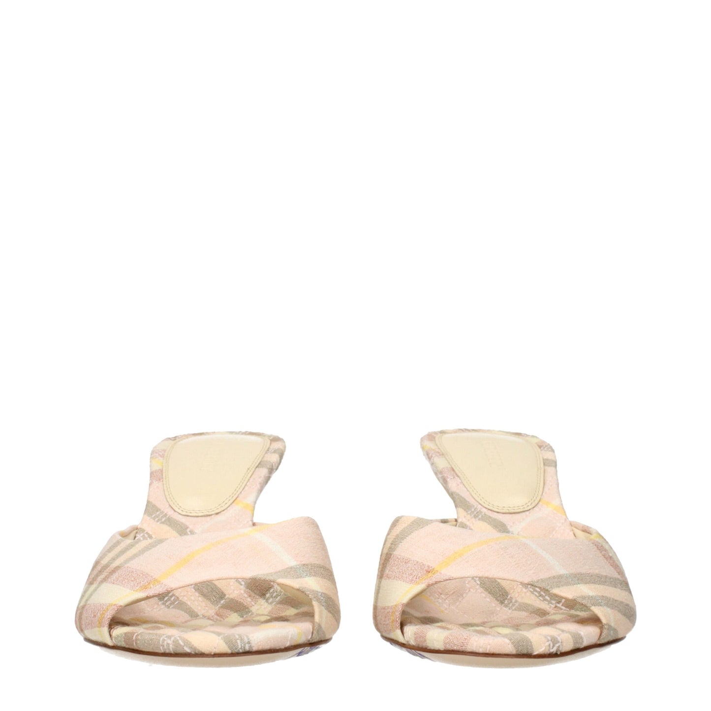 Pink Fabric Stiletto Heels Sandals