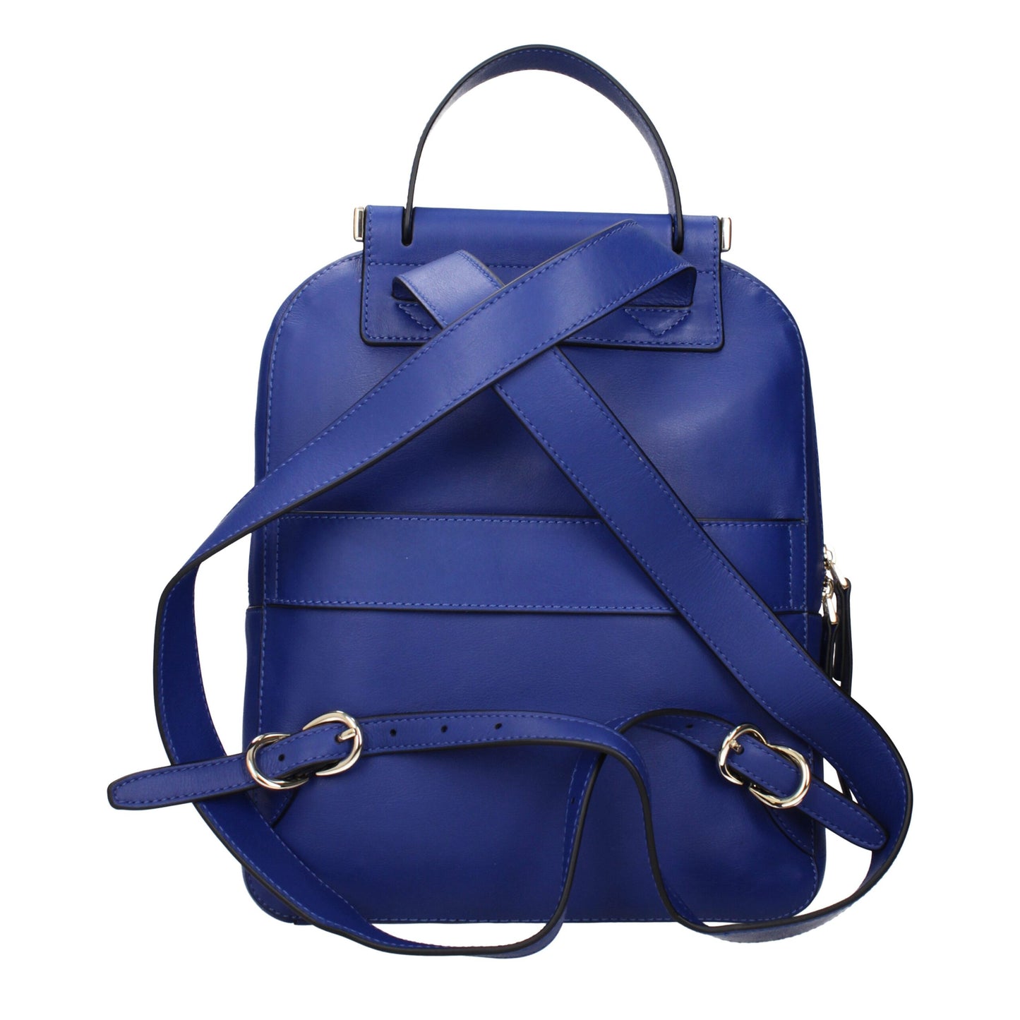 Blue Leather Backpack