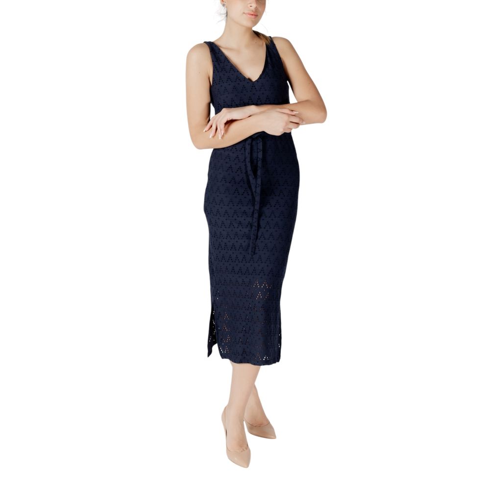 Blue Recycled Polyester Midi Dress