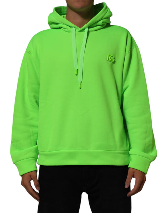 Green DG Logo Men Hooded Sweatshirt Sweater