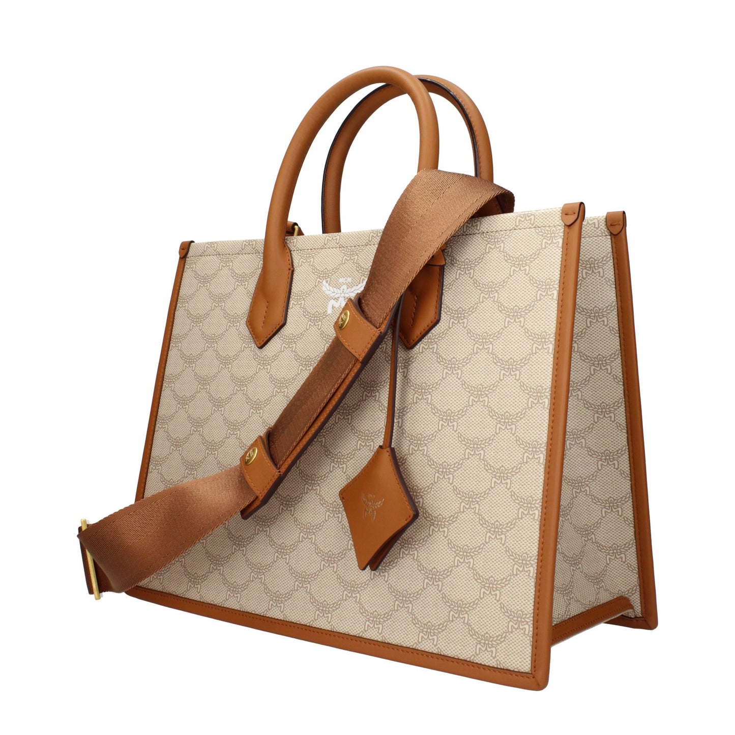 Beige Fabric Handbags