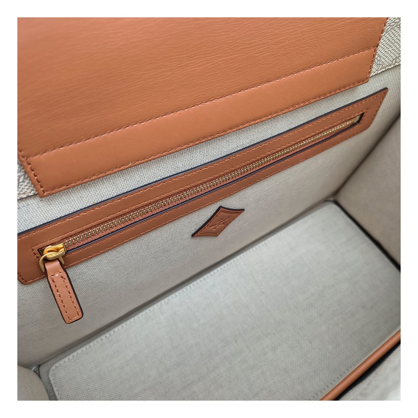 Beige Fabric Handbags