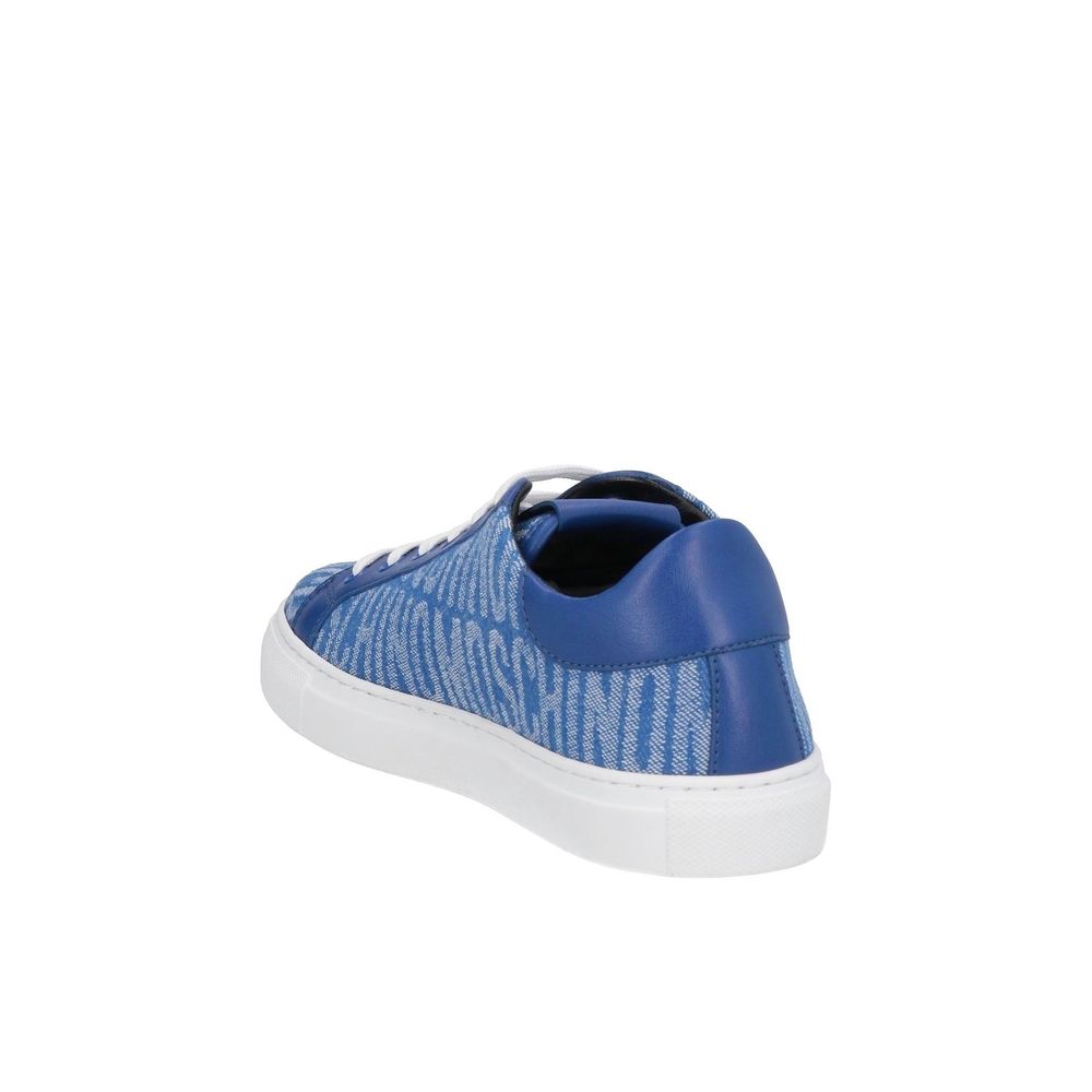 Blue Leather Low Top Sneakers