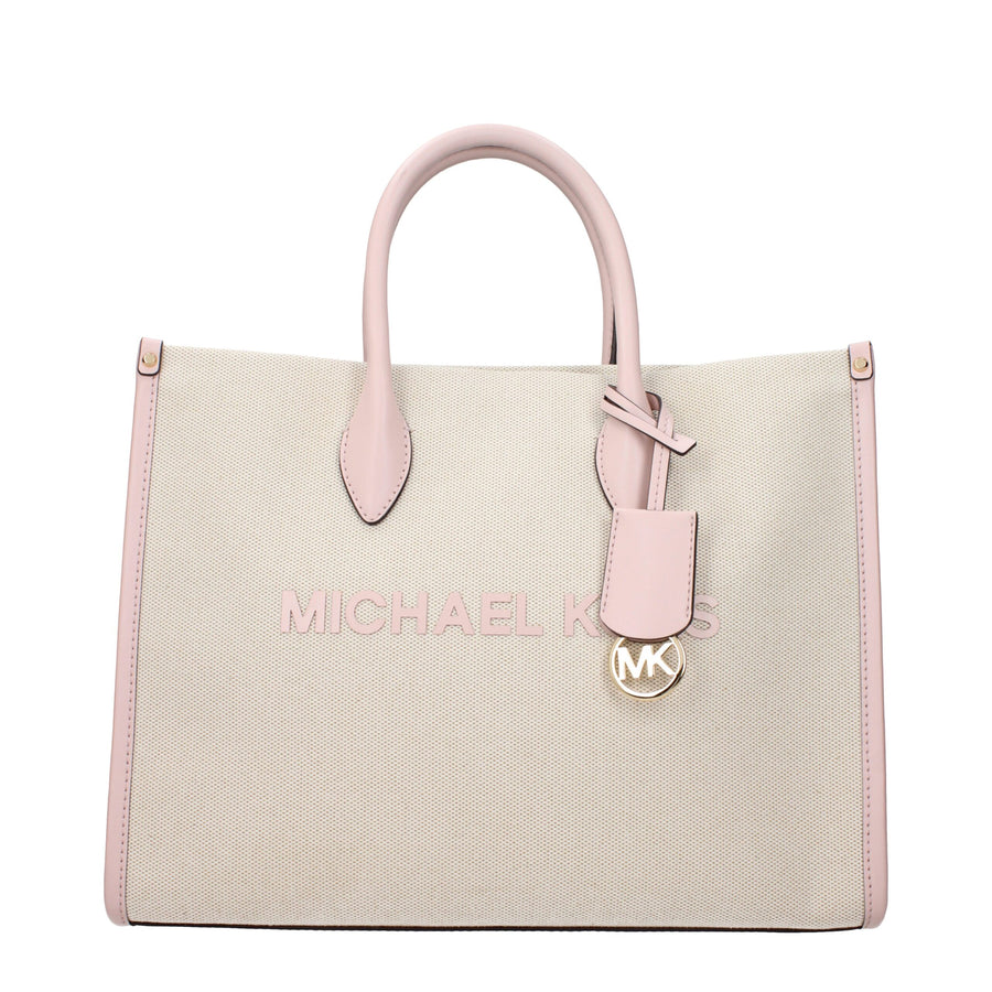 Beige Fabric Handbag