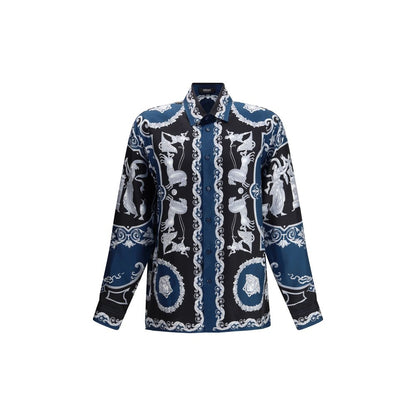 Blue Silk Pattern Shirt