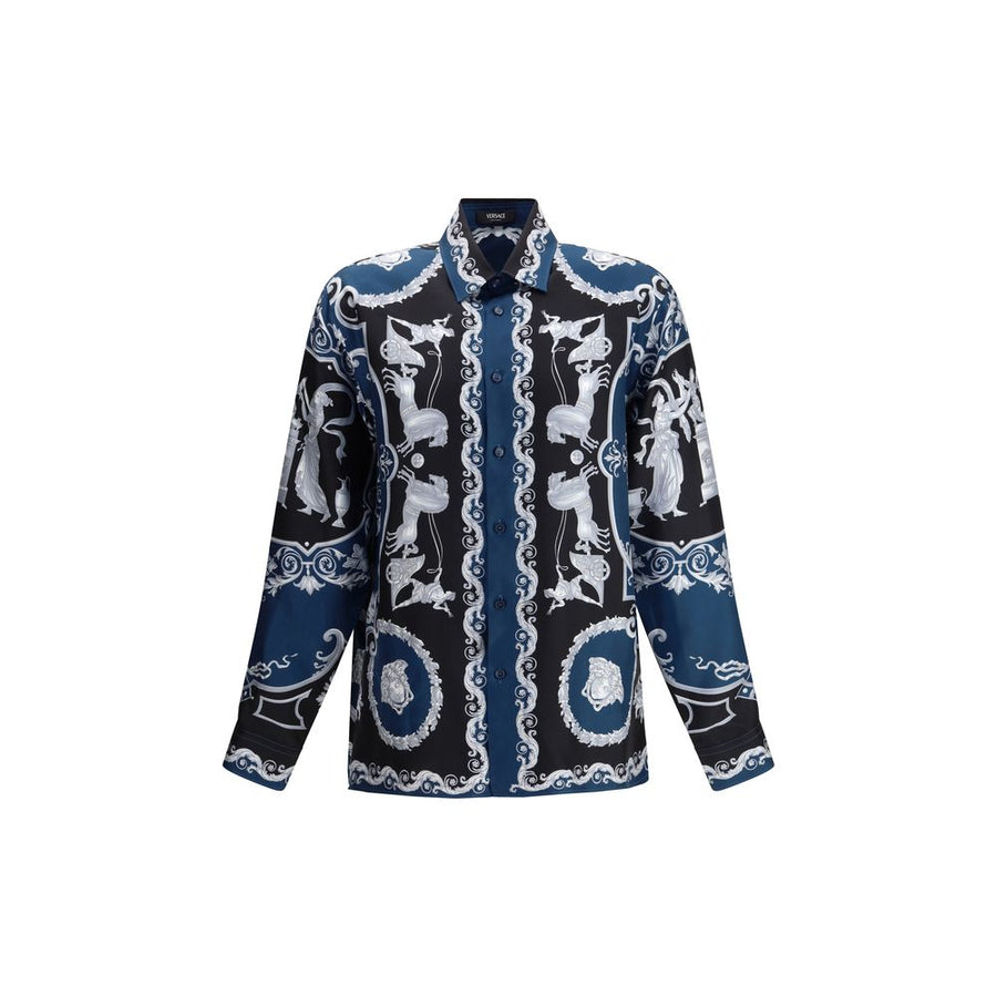 Blue Silk Pattern Shirt