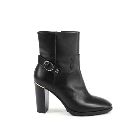 Black Leather Ankle Boots