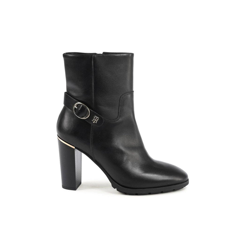 Black Leather Ankle Boots